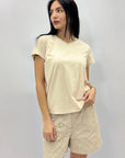 T-shirt tinta unita taglia grande con scollo a V