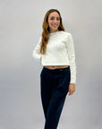 Pullover crop con intrecci