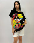 T-shirt in cotone con stampa taglia comoda