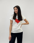 T-shirt con cuore di farfalle