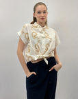 Camicia mezze maniche con fantasia