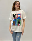 T-shirt in cotone con stampa disegni