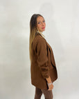 Blazer elegante a manica arrotolata