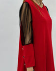 Abito con maniche in organza