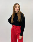 Pullover crop con rotture