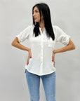 Camicia leggera con scollo alla coreana