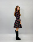 Abito tartan con gonna ampia