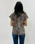 Maglia in raso con stampa maculata