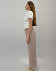 Pantaloni a righe con dettaglio elastico in vita