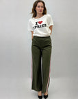 Pantaloni dritti con dettaglio laterale