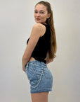 Pantaloncini jeans con perle