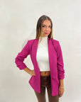 Blazer elegante a manica arrotolata