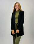 Cardigan morbido con cappuccio tinta unita