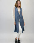 Gilet lungo con bottone