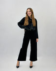 Jeans palazzo con bottoni