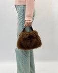 Borsa con pelo e manico liscio Alex Max