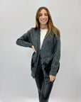 Cardigan misto lana con ricami e perle