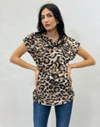 Maglia in raso con stampa maculata