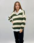 Camicia con pullover a righe