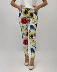 Pantaloni con stampa fiori