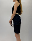 Pantaloncini denim cargo con cintura