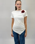 T-shirt petite con fiore