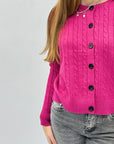 Cardigan morbido intrecciato