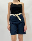 Pantaloncini denim cargo con cintura