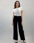 Pantaloni dritti con dettaglio laterale