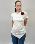T-shirt petite con fiore