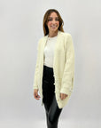 Cardigan misto lana con ricami e perle