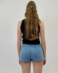 Pantaloncini jeans con perle