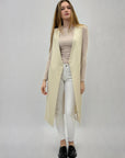 Gilet lungo con bottone
