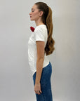 T-shirt petite con fiore