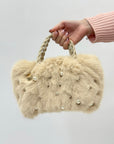 Borsa con pelo e perle Alex Max