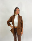 Blazer elegante a manica arrotolata