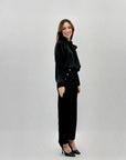Jeans palazzo con bottoni
