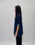 Camicia in jeans con bottoni laterali