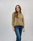 Maglione misto lana con dettaglio righe