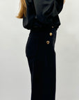 Jeans palazzo con bottoni