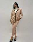Completo in ciniglia felpa zip con pantaloni