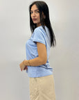 T-shirt tinta unita taglia grande con scollo a V