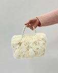 Borsa con pelo e perle Alex Max