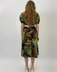 Abito stampa militare con cintura
