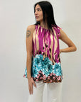 Blusa in raso con stampa