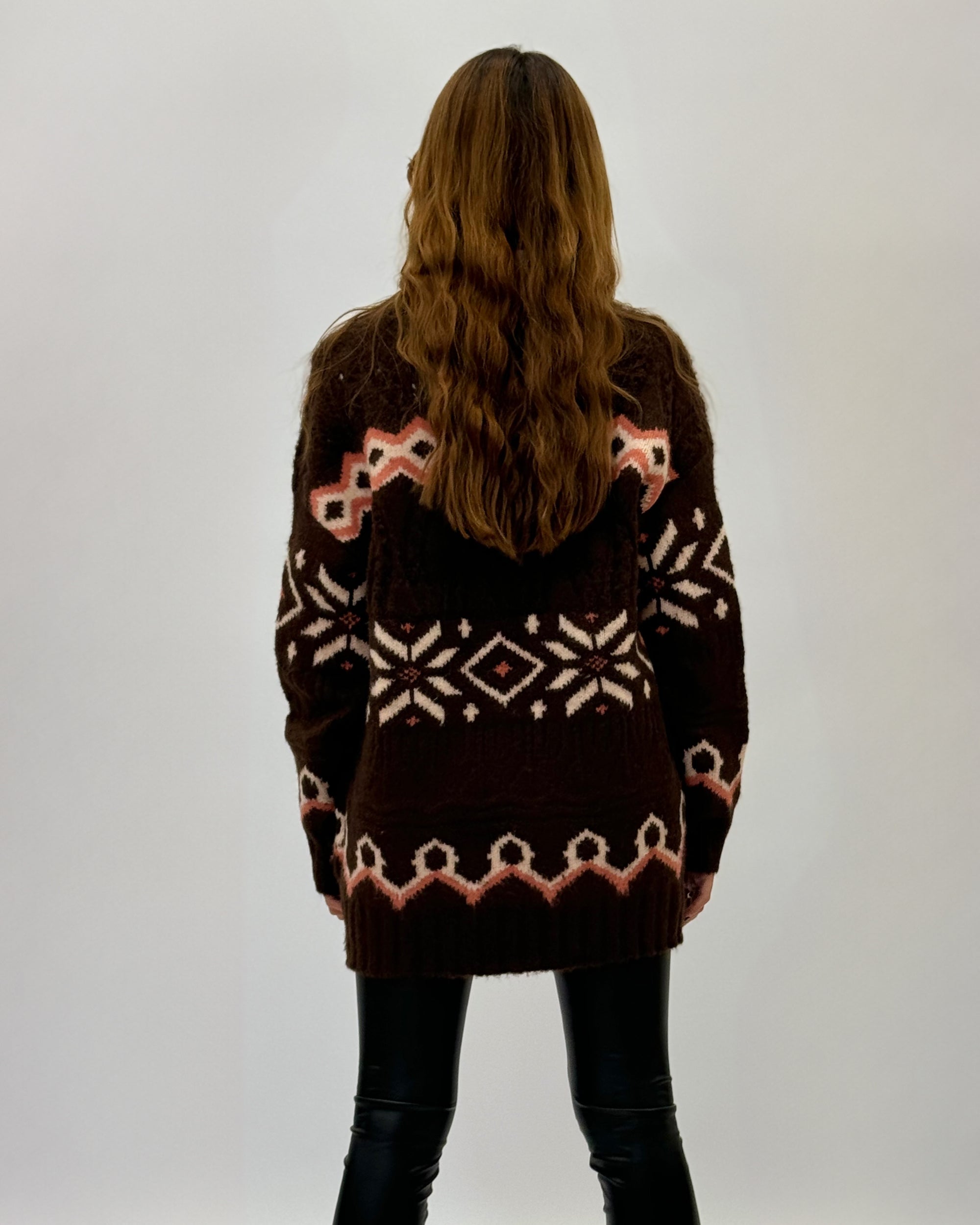 Cardigan pesante con stampa