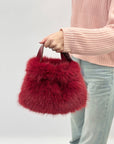 Borsa con pelo e manico liscio Alex Max