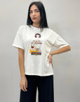 T-shirt over con stampa