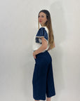 Pantaloni in cotone leggero color jeans