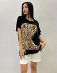 T-shirt in cotone con stampa taglia comoda